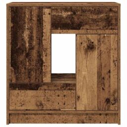 Berkfield Home Sideboard with Drawers & Doors Old Wood 70.5x34x74.5 cm in Brown - thumbnail 6
