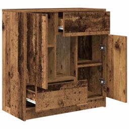 Berkfield Home Sideboard with Drawers & Doors Old Wood 70.5x34x74.5 cm in Brown - thumbnail 5