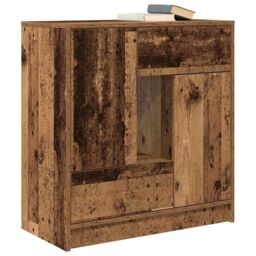 Berkfield Home Sideboard with Drawers & Doors Old Wood 70.5x34x74.5 cm in Brown - thumbnail 4