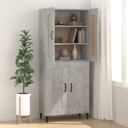 Berkfield Home Sideboard Concrete Grey 69.5x34x90 cm Engineered Wood - thumbnail 3