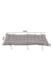 Living and Home 160cm L x 50cm W Plaid Print Beach Chair Seat Cushion Button Tufted Lounge Cushion in Grey - Size: 160 cm L x 50 cm W - thumbnail 3