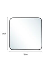 Living and Home 50 x 50cm Square Wall Mirror Aluminum Alloy Frame Bathroom Mirror in Black - Size: 50 x 50 cm - thumbnail 6