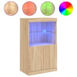 Berkfield Home Sideboard with LED Lights Sonoma Oak 60.5x37x100 cm in Brown - thumbnail 2
