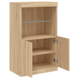 Berkfield Home Sideboard with LED Lights Sonoma Oak 60.5x37x100 cm in Brown - thumbnail 7