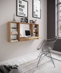 VCM Wooden desk wall desk Teala in Light Oak - thumbnail 2