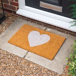 Nicola Spring Coir Door Mats - 60 x 40cm - White Heart - Set of 2 - Size: 40 cm x 60 cm - thumbnail 6
