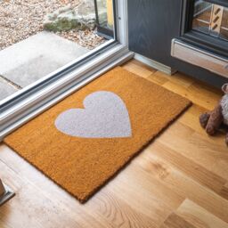 Nicola Spring Coir Door Mats - 60 x 40cm - White Heart - Set of 2 - Size: 40 cm x 60 cm - thumbnail 5