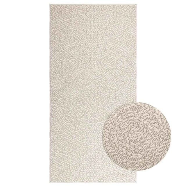 Berkfield Home Rug ZIZUR Cream 100x200 cm Jute Look Indoor & Outdoor - Size: Medium - image 1