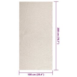 Berkfield Home Rug ZIZUR Cream 100x200 cm Jute Look Indoor & Outdoor - Size: Medium - thumbnail 9