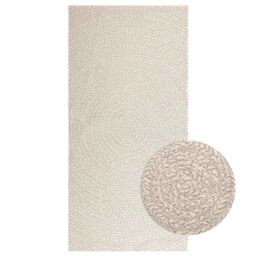 Berkfield Home Rug ZIZUR Cream 100x200 cm Jute Look Indoor & Outdoor - Size: Medium - thumbnail 1