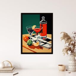 Wee Blue Coo Wall Art Print That Friday Feeling Negroni Aperitif Drinks Red Orange Green Graphic Design Painting Art Framed - Size: A4 - thumbnail 4