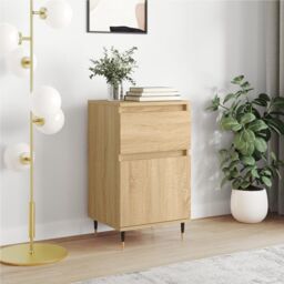 Berkfield Home Sideboard Sonoma Oak 40x35x70 cm Engineered Wood in Brown - Size: 40 x 35 x 70 cm - thumbnail 1
