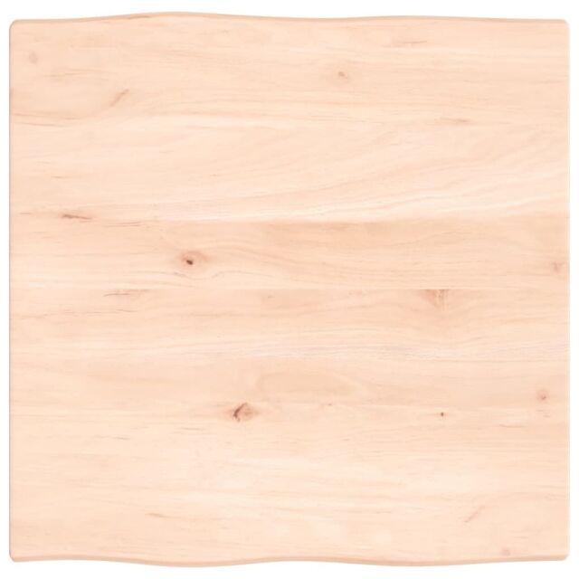 Berkfield Home Table Top 60x60x2 cm Untreated Solid Wood Oak Live Edge in Brown - Size: 60 x 60 x 2 cm - image 1