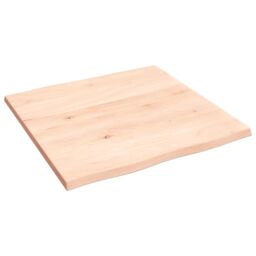 Berkfield Home Table Top 60x60x2 cm Untreated Solid Wood Oak Live Edge in Brown - Size: 60 x 60 x 2 cm - thumbnail 2