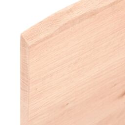 Berkfield Home Table Top 60x60x2 cm Untreated Solid Wood Oak Live Edge in Brown - Size: 60 x 60 x 2 cm - thumbnail 4