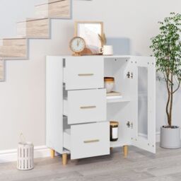 Berkfield Home Sideboard White 69, 5x34x90 cm Engineered Wood - Size: 5 x 34 x 90 cm - thumbnail 3