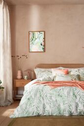 YVONNE ELLEN 'Tropical Safari' Cotton Duvet Cover Set in Green - Size: Super King