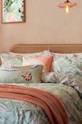 YVONNE ELLEN 'Tropical Safari' Cotton Duvet Cover Set in Green - Size: Super King - thumbnail 2