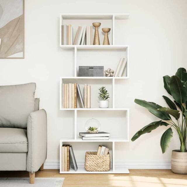Berkfield Home Room Divider Bookcase 5-Tier White 70x24x161 cm Engineered Wood - Size: 70 x 24 x 161 cm - image 1