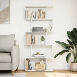 Berkfield Home Room Divider Bookcase 5-Tier White 70x24x161 cm Engineered Wood - Size: 70 x 24 x 161 cm
