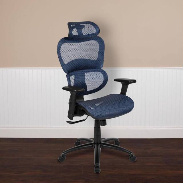 FWStyle Blue Ergonomic Mesh Office Chair Lumbar Support & Tilt - image 1