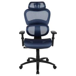 FWStyle Blue Ergonomic Mesh Office Chair Lumbar Support & Tilt - thumbnail 3
