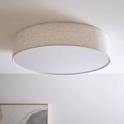 K LIVING Capri 45cm 3 Light Linen Drum Shade in Cream