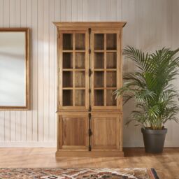 Orsina Stylish Cabinet With 3 Upper Shelves, Versatile Design Storage Cabinet, Wooden Bedisde Cabinet in Brown - thumbnail 1