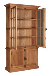 Orsina Stylish Cabinet With 3 Upper Shelves, Versatile Design Storage Cabinet, Wooden Bedisde Cabinet in Brown - thumbnail 4
