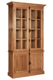 Orsina Stylish Cabinet With 3 Upper Shelves, Versatile Design Storage Cabinet, Wooden Bedisde Cabinet in Brown - thumbnail 3