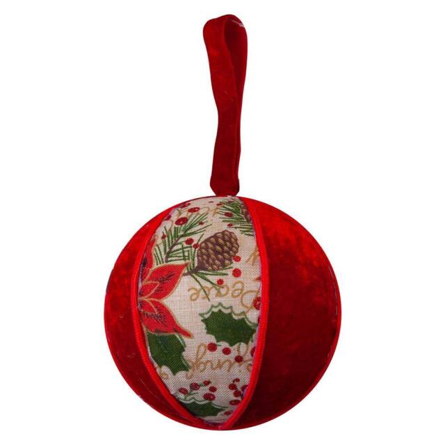 VFM e-Store Christmas Hanging Ball Decoration 21cm x 13cm Red X 1 - Size: 21 cm x 13 cm - image 1