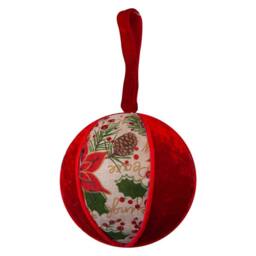 VFM e-Store Christmas Hanging Ball Decoration 21cm x 13cm Red X 1 - Size: 21 cm x 13 cm - thumbnail 1