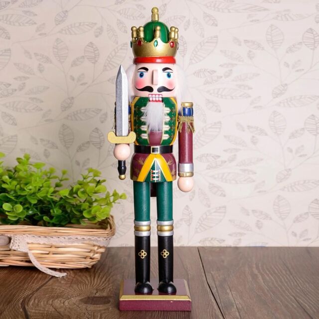 Shatchi 38cm Wooden Nutcrackers Figures Christmas Ornament 4Pcs Set Royal & Millatry Theme - image 1