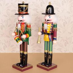 Shatchi 38cm Wooden Nutcrackers Figures Christmas Ornament 4Pcs Set Royal & Millatry Theme - thumbnail 3