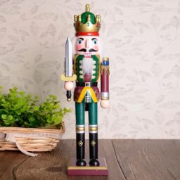 Shatchi 38cm Wooden Nutcrackers Figures Christmas Ornament 4Pcs Set Royal & Millatry Theme