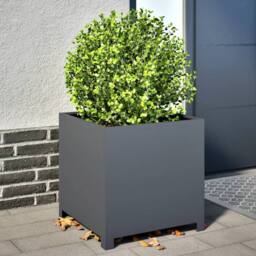 Berkfield Home Durable Garden Planter Anthracite 50x50x50 cm Steel in Charcoal - Size: 50 x 50 x 50 cm - thumbnail 2