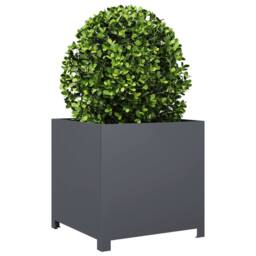 Berkfield Home Durable Garden Planter Anthracite 50x50x50 cm Steel in Charcoal - Size: 50 x 50 x 50 cm