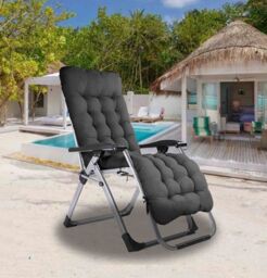 Smart Living Pair of Zero Gravity Reclining Chair with Cushion & Pillow in Black - thumbnail 3