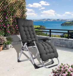 Smart Living Pair of Zero Gravity Reclining Chair with Cushion & Pillow in Black - thumbnail 4