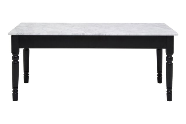 Orsina Marble Top Coffee Table, Elegant Decorative Table For Livingroom, Carved Legs Display Table For Bedroom in White - image 1