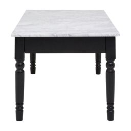 Orsina Marble Top Coffee Table, Elegant Decorative Table For Livingroom, Carved Legs Display Table For Bedroom in White - thumbnail 3