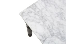 Orsina Marble Top Coffee Table, Elegant Decorative Table For Livingroom, Carved Legs Display Table For Bedroom in White - thumbnail 5