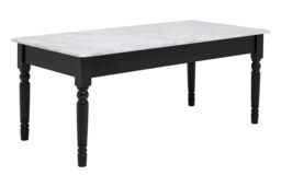Orsina Marble Top Coffee Table, Elegant Decorative Table For Livingroom, Carved Legs Display Table For Bedroom in White - thumbnail 2