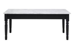 Orsina Marble Top Coffee Table, Elegant Decorative Table For Livingroom, Carved Legs Display Table For Bedroom in White - thumbnail 1