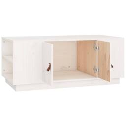 Berkfield Home Beautiful Coffee Table White 100x50x41 cm Solid Wood Pine - Size: 100 x 50 x 41 cm - thumbnail 7