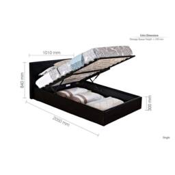 Birlea Berlin Black Ottoman Bed Faux Leather - Size: King - thumbnail 9