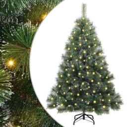 Berkfield Home Artificial Christmas Tree with 150 LEDs Green 150 cm PE & PVC - thumbnail 2