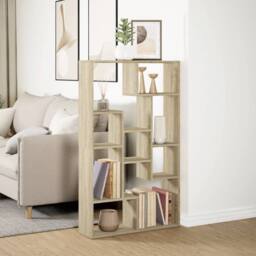 Berkfield Home Bookcase Sonoma Oak 72x20x120 cm Engineered Wood in Light Tan - Size: 72 x 20 x 120 cm - thumbnail 4