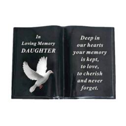 David Fischhoff Black Memorial Grave Dove Book Ornament - Daughter - thumbnail 1