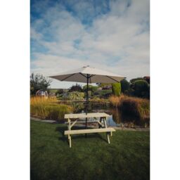 Churnet Valley Garden Furniture Ltd Picnic Table - L139.5 x W143.5 x H76 cm - Partially Assembled in Brown - thumbnail 7
